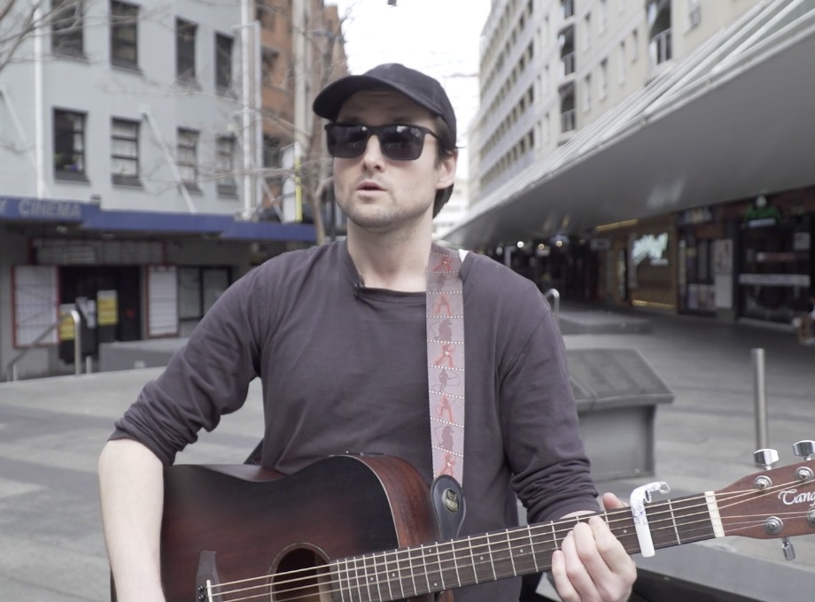 Chinatown busker Kieran Laws